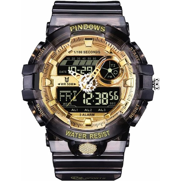 New Men Digital Watch for Men Watch Sports Watch Large Digital Analog Dual Displ
